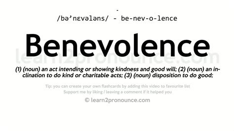 BENEVOLENCE Meaning in Tagalog .